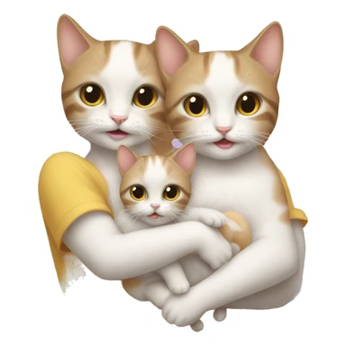 two girl cats holding babies sticker