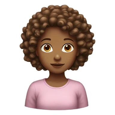 White girl with brown curly hair  sticker