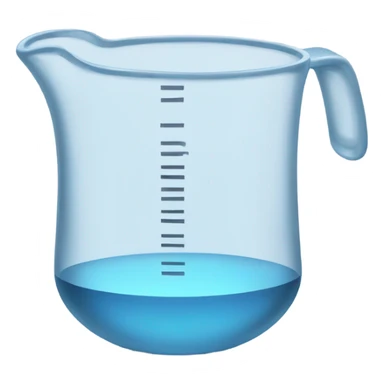 measuring cup filled with half water sticker