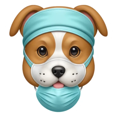 dog Wearing Medical Mask sticker