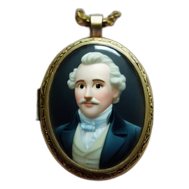 Victorian gentleman in cameo locket sticker