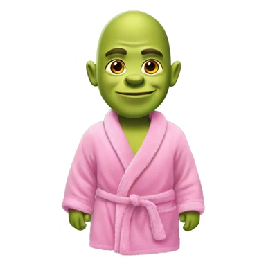 Shrek in a pink bathrobe sticker