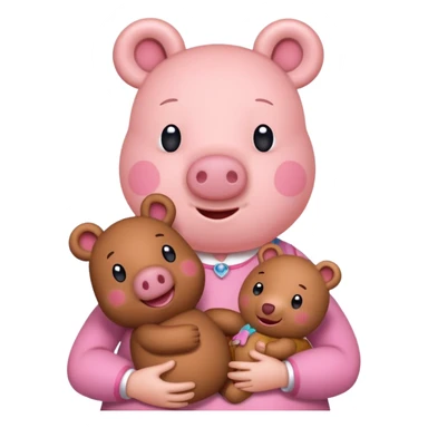 Peppa Pig with a teddy bear sticker