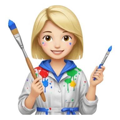 girl painter sticker