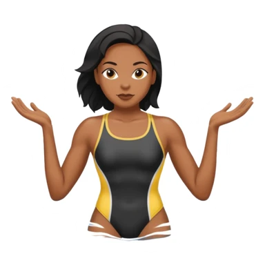 swimmer black woman sticker