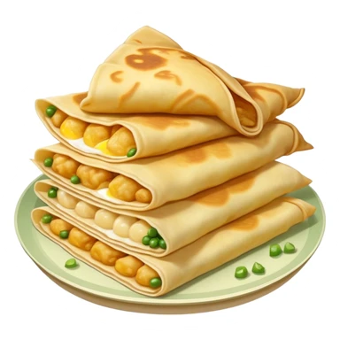 Chinese jianbing crepe street food with soft muted colors sticker
