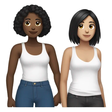 Lesbians with black hair and white skin in love with eachother sticker