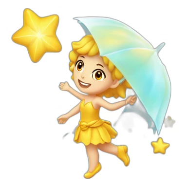fée clochette avec une pluie d'étoiles brillantes sticker