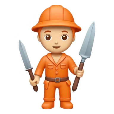 Clay figurine icon, small figure made of colorful modeling clay, sculpting tools like knife and shaping tools, minimalistic style, clean lines, transparent background. sticker