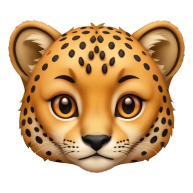 Cute small face cheetah sticker
