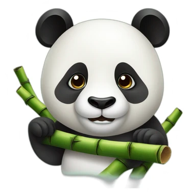 panda with bamboo in mouth sticker