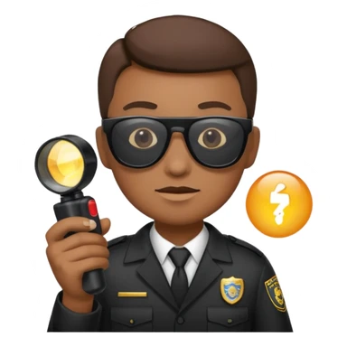 school security, sun glasses, holding flashlight sticker