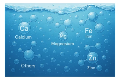 focus sull'acqua a tutto schermo e i micronutrienti contenuti in essa sticker