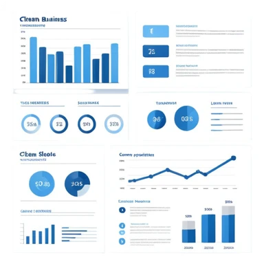 Clean business slide template with key points and visual elements sticker