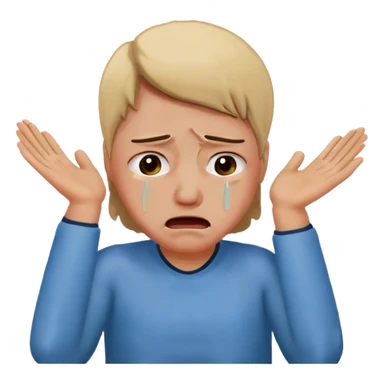 crying shrug sticker