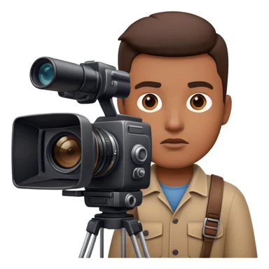 Cinematographer with a large professional camera sticker