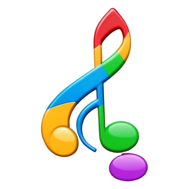 3D goofy music icon logo note  no background unique  sticker