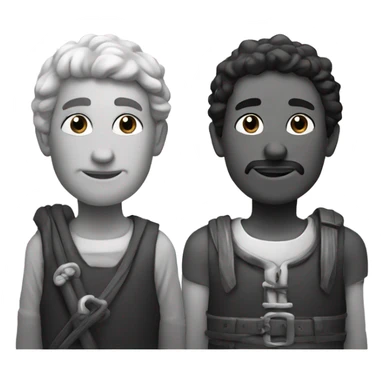 two shepherds, black and white sticker