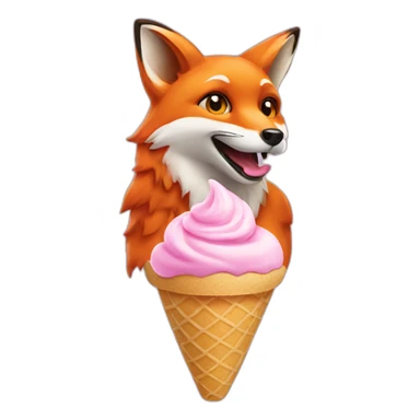 Fox as an ice cream sticker