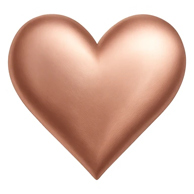 heart with a metallic rose gold finish, digital illustration, no background sticker