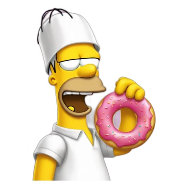 Homer simpson with donut sticker
