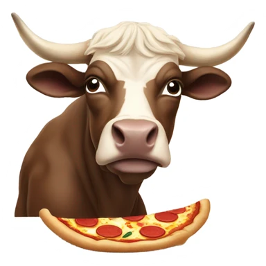 Taurus bull eating pizza sticker