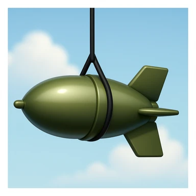 Create an emoji that looks exactly like the reference image in iOS emoji style. The emoji should have 3D appearance, shiny surface, smooth gradients, soft shadows, and a realistic bomb shape with a classic emoji look. Add a glossy effect to the surface of the bomb. sticker