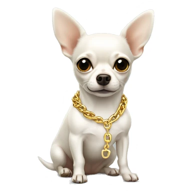 White chihuahua with gold chain sticker