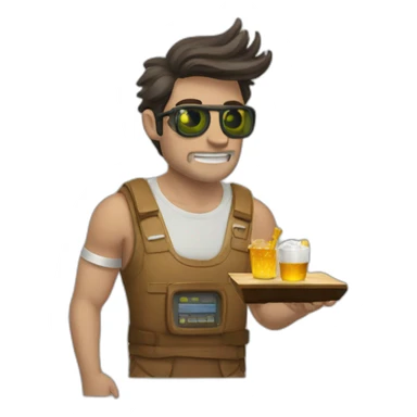 leon con corona y computadora sticker