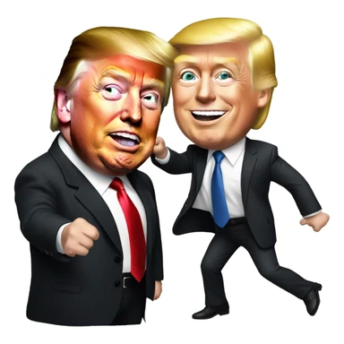 Elon Musk and Trump dancing together sticker