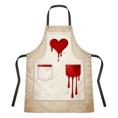 Apron with blood stains sticker