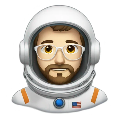 astronaut anime beard white-man glasses sticker