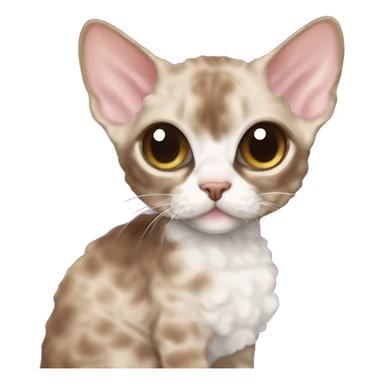 Koritsa is a dark brown and little bit white Devon Rex with curly fur and big, expressive eyes. She loves laps, cozy blankets, and brightening your day with her gentle purrs. sticker