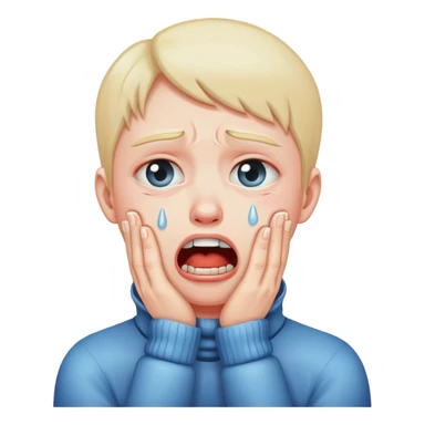 Cry face and choking yourself  sticker