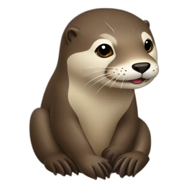 Loutre avec un bec de castor  sticker