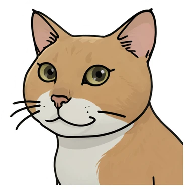 Cat playing with a fish sticker