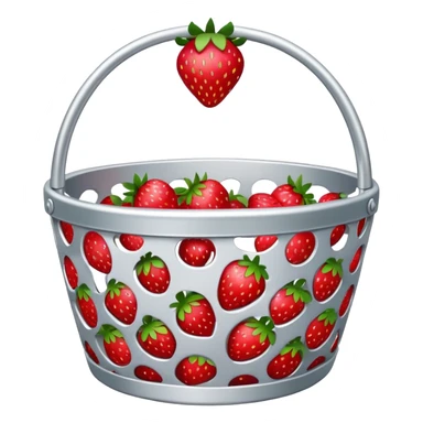 Strawberry basket made of aluminum empty wit no berries  sticker