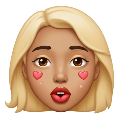 😳 with kisses all over the face sticker