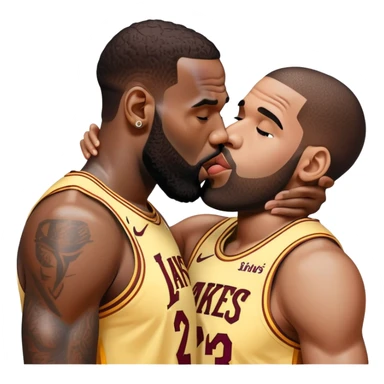 lebron kissing drake  sticker