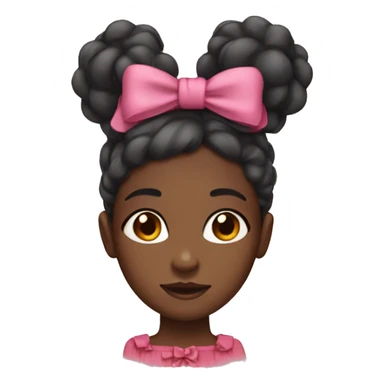 black girl with bow on her head sticker