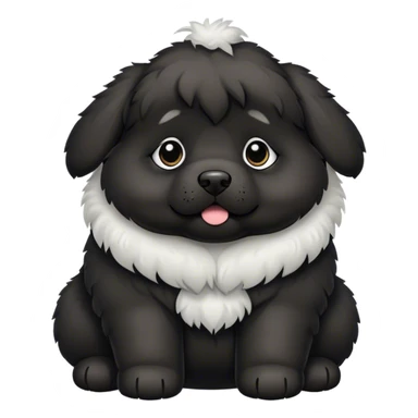 Black fat big puppy sticker
