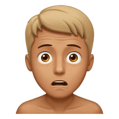 I want the the guy emoji but have him with a scared face looking up sticker