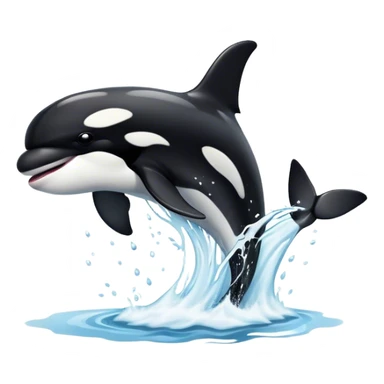 Orca fin splashing water sticker