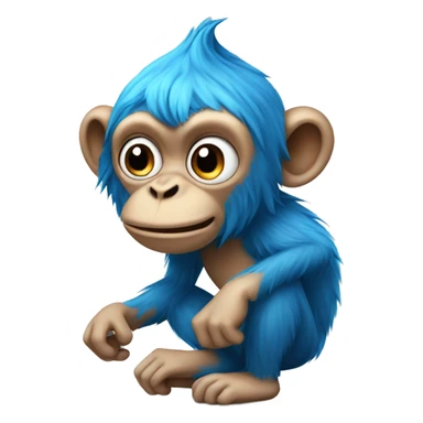 farting monkey with blue hair  sticker