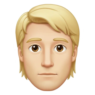 Đàn ông, mặt to, tóc vàng, cằm dài, mặt đầy đặn dài sticker