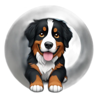 bernese mountain dog through a tunnel sticker