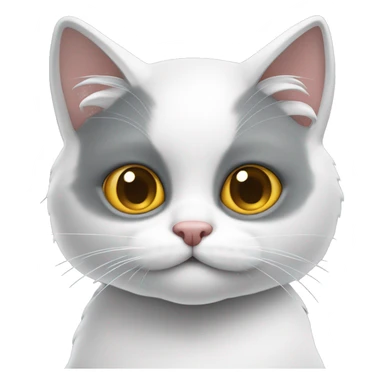 Gato blanco con dos manchitas grises sólo encima del ojo sticker