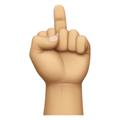 You will make a fist. But your thumb will be visible between your index and middle fingers. sticker