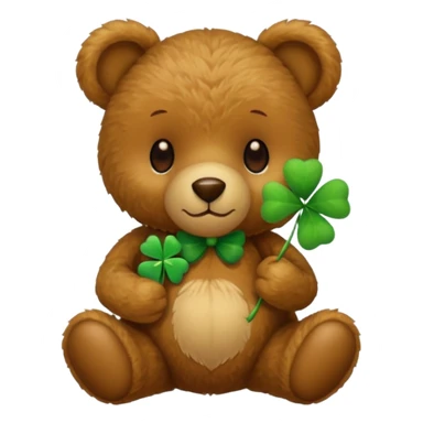 Colour Teddy with four-leaf clover sticker