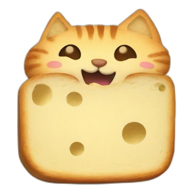 Un chat qui tartine une tranche de pain sticker